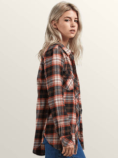 Getting Rad Plaid Long Sleeve Flannel - Black Plaid