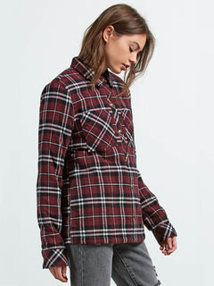 Plaid About You Shirt - Burgundy