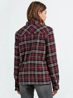 Plaid About You Shirt - Burgundy