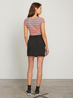 Stoned Mini Skirt - Black